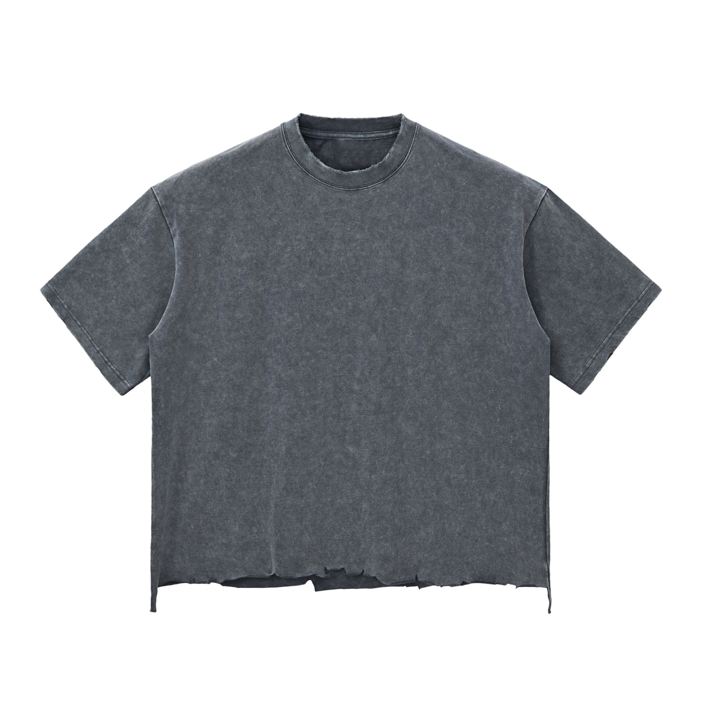 Proverbs 27:17 Style Crossed Shashka Snow Wash Raw-Hem Boxy T-shirt